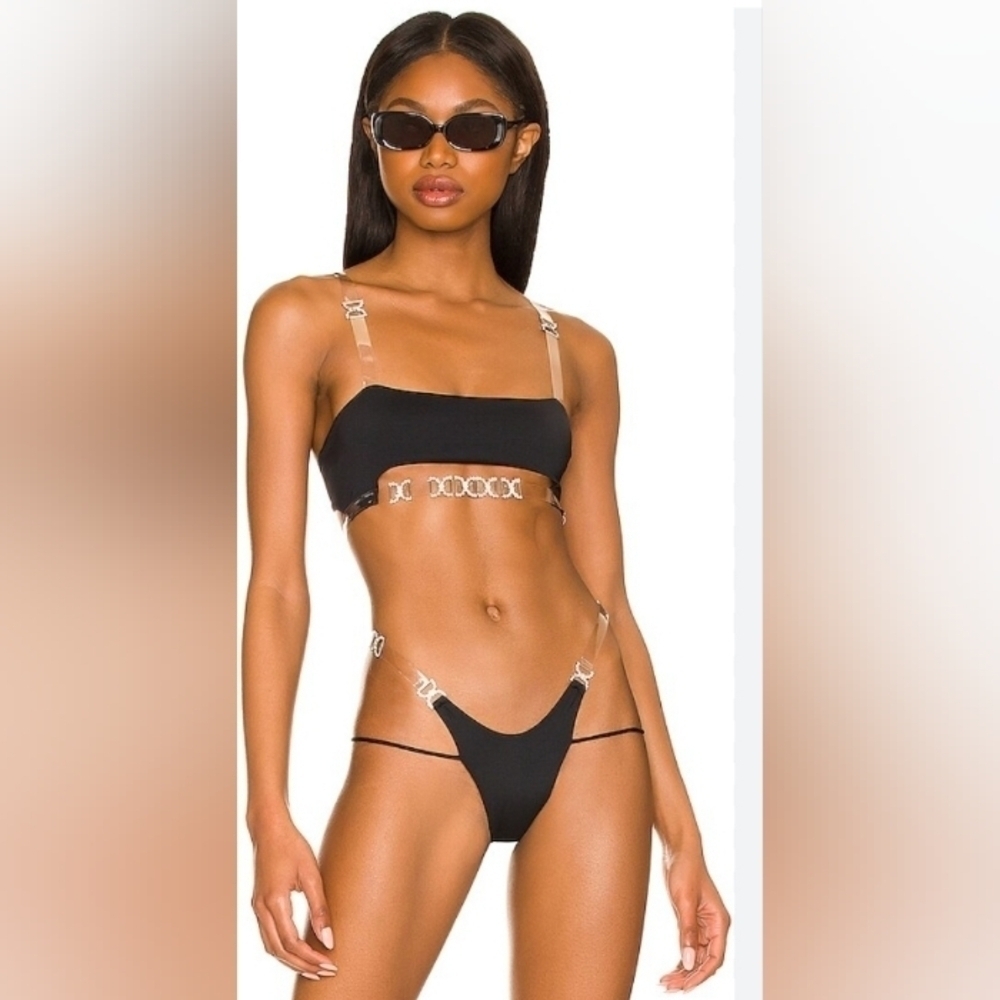 Monica Hansen Hot pink shine like a Diamond bikini 👙 set.